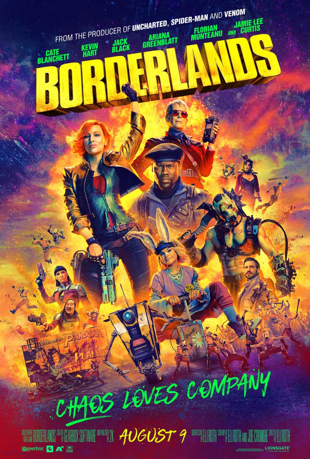 New poster has been released for Borderlands which stars Ariana Greenblatt and Jamie Lee Curtis, trailer dropping tomorrow - movie UK release date 9th August 2024 #borderlands