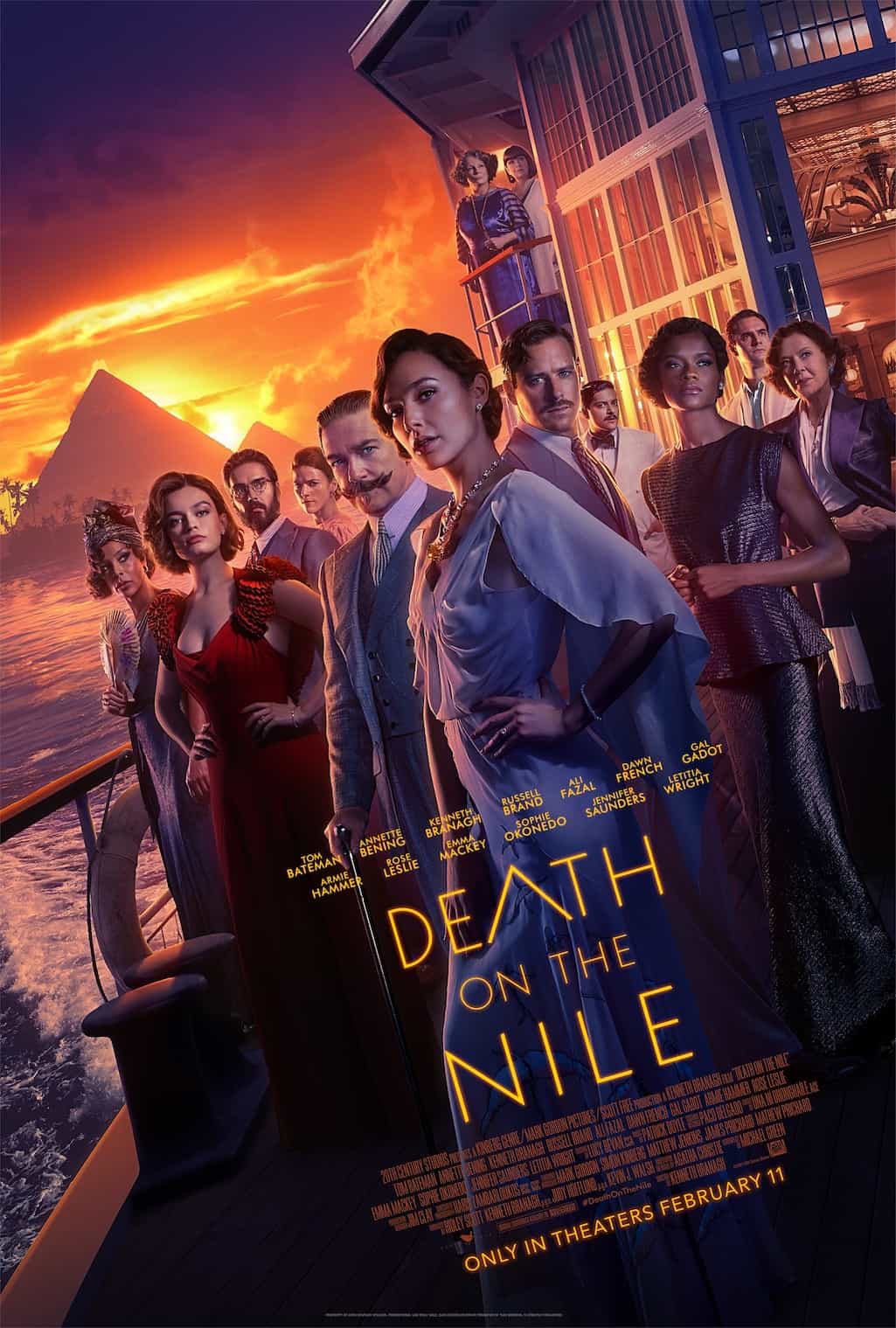 A new star studded poster is released for Death On the Nile which stars Gal Gadot among many others - movie release date 11th February 2022 #deathonthenile