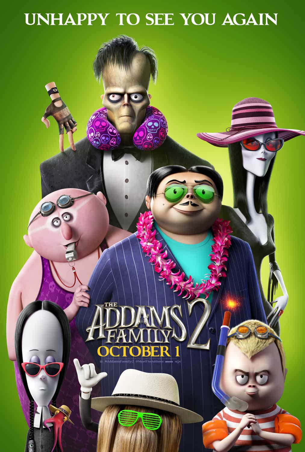 New movie preview UK weekend Friday 8th October 2021 - The Addams Family 2 and Pokemon the Movie: Secrets of the Jungle