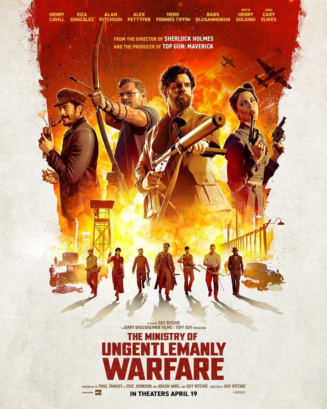 New poster has been released for The Ministry of Ungentlemanly Warfare which stars Henry Cavill and Alan Ritchson - movie UK release date 19th April 2024 #theministryofungentlemanlywarfare