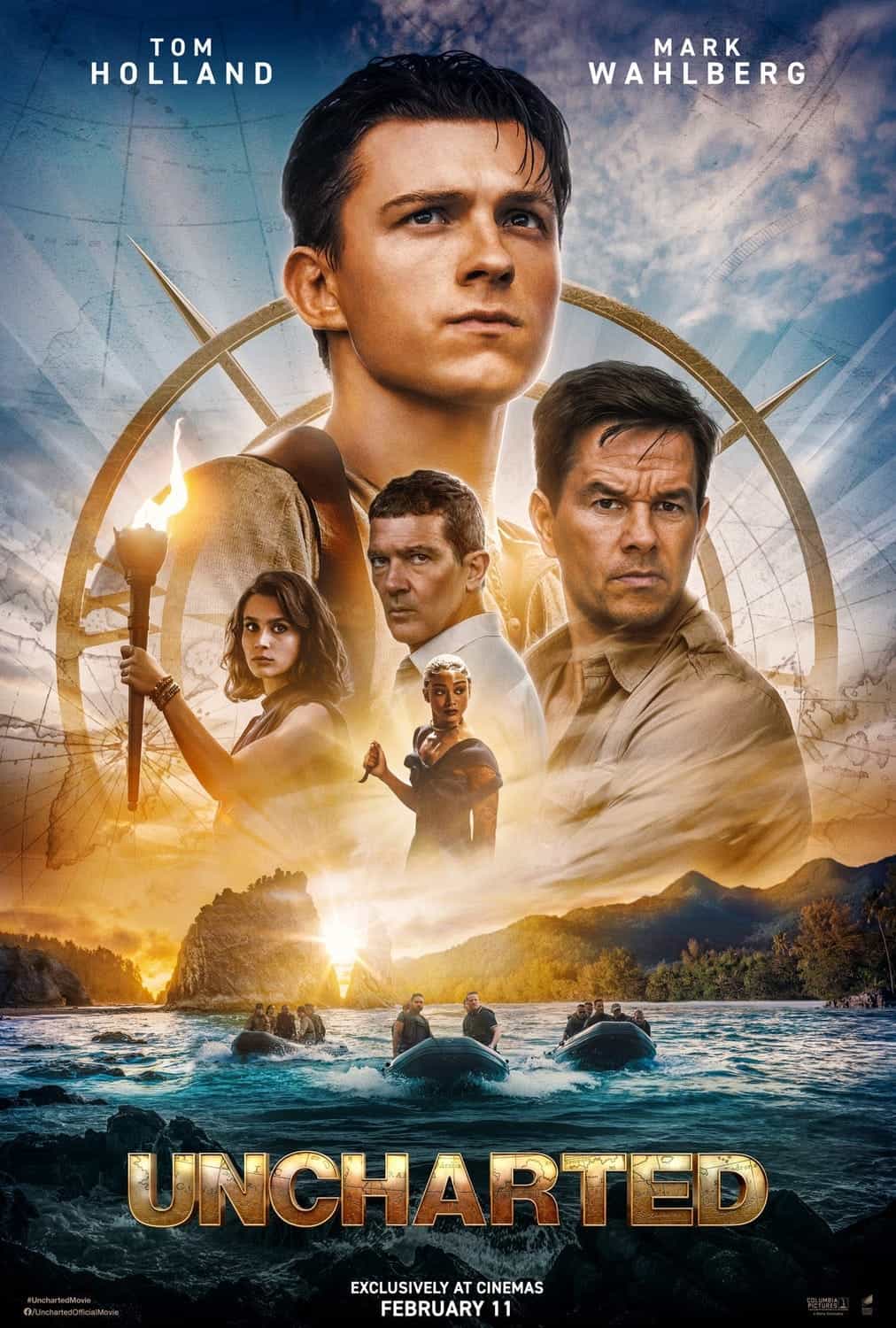 New poster released for Uncharted which stars Tom Holland - the movie is released 18th February 2022 #uncharted